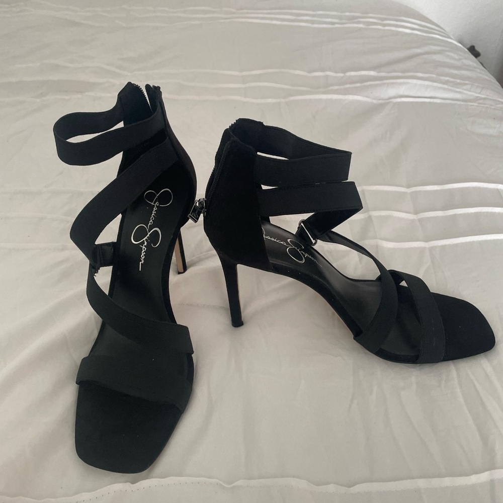 Jessica Simpson Black Strappy Heels